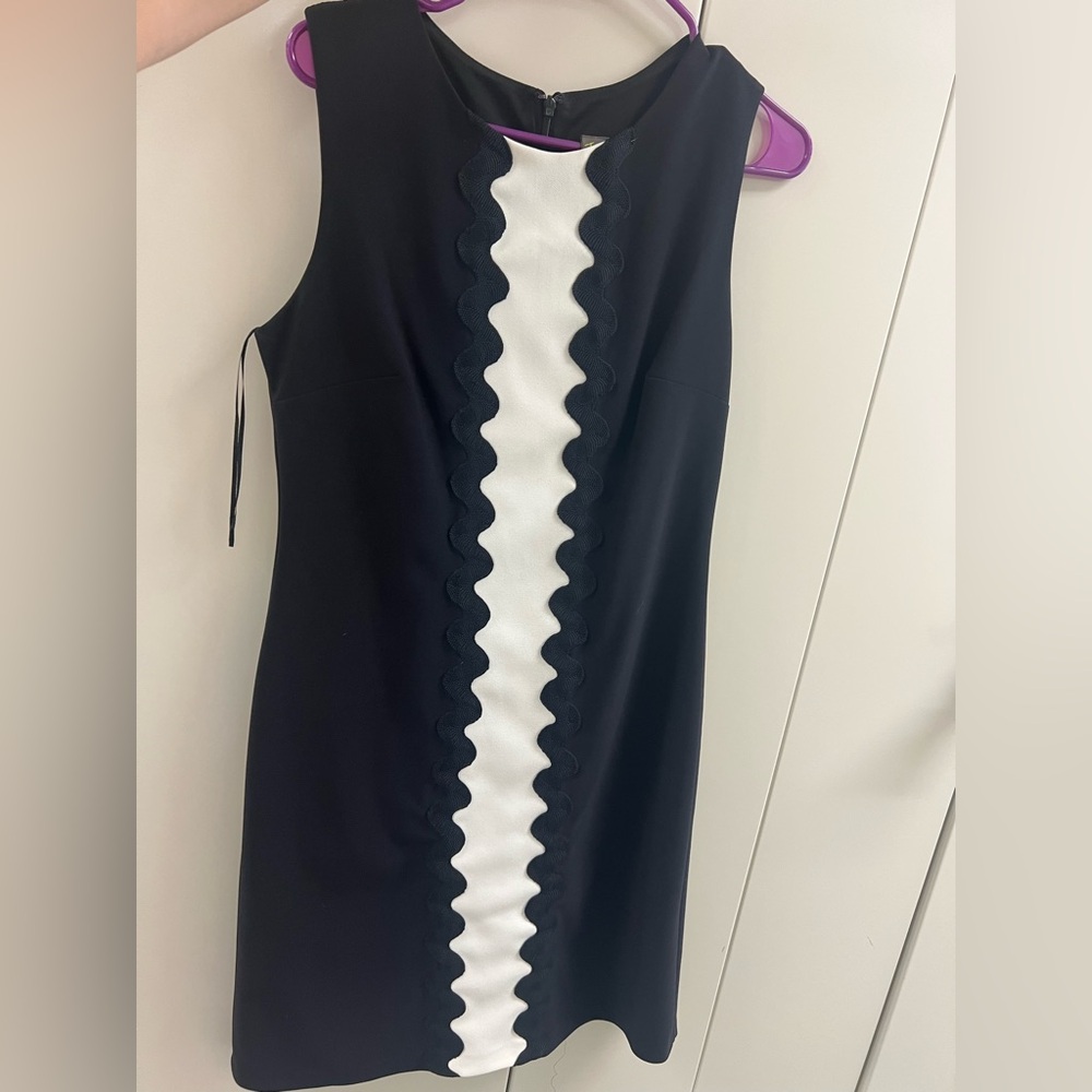 Black and White Sleeveless Dress